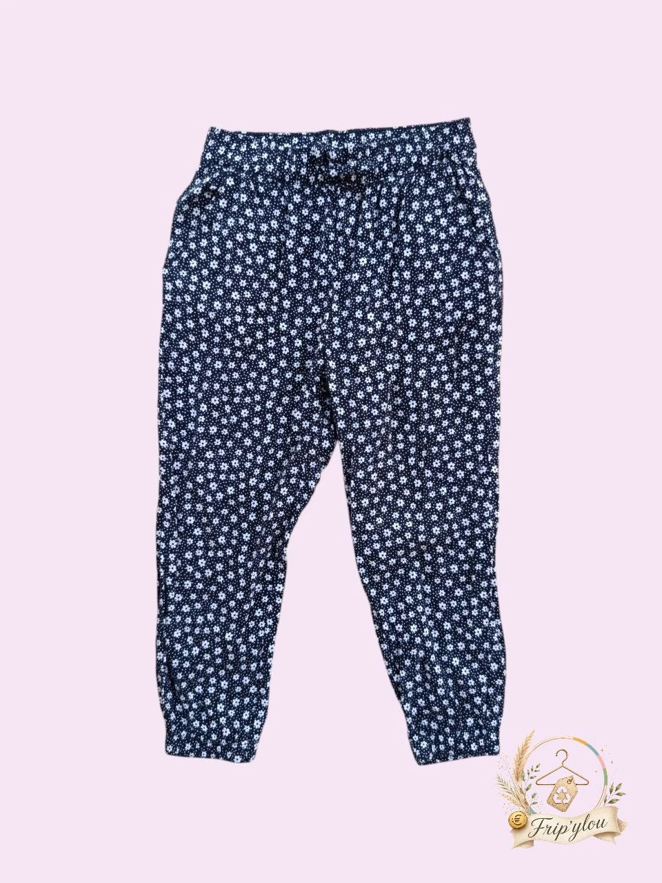 Pantalon fluide fleuri fille – A1771
